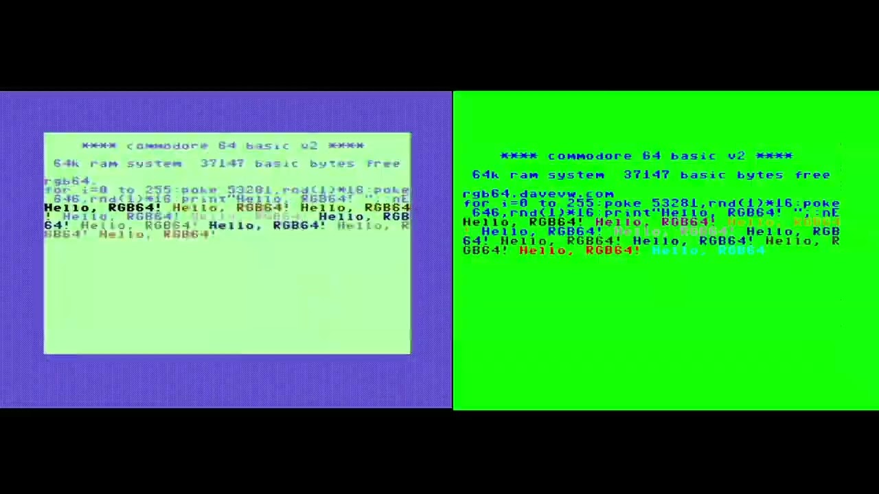 C128: Test of utility '40 column RGB screen for Commodore 64 mode on 128'