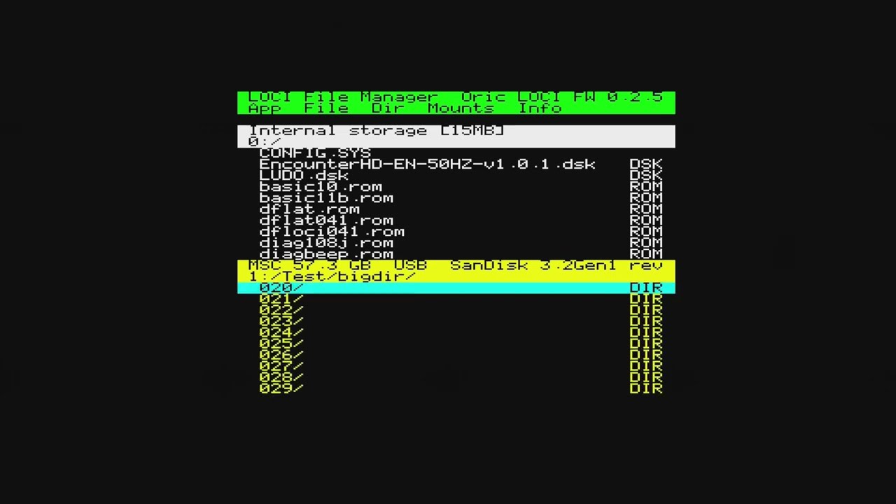 Oric Atmos: LOCI File Manager - My new file manager for the LOCI
