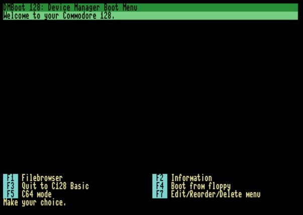 My boot manager for the Commodore 128 with an UltimateII+ cartridge.

https://github.com/xahmol/DMBoot

#retro #8bit #commodore #c128 #c128d #ultimateiiplus #cc65 #cprogramming