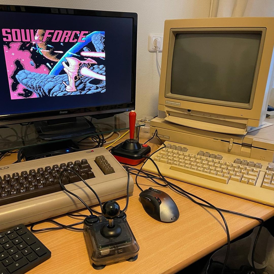 Playing the new Soul Force game on my Ultimate64 with my also new ArcadeR joystick. #retro #8bit #commodore #c64 #ultimate64elite #soulforce