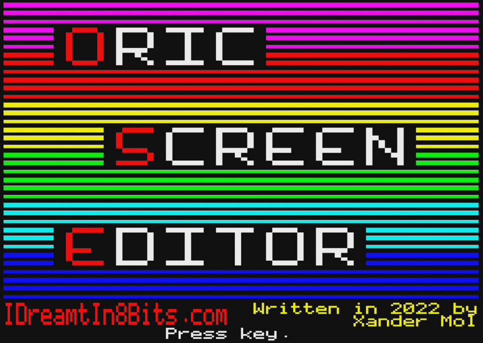 Oric Screen Editor