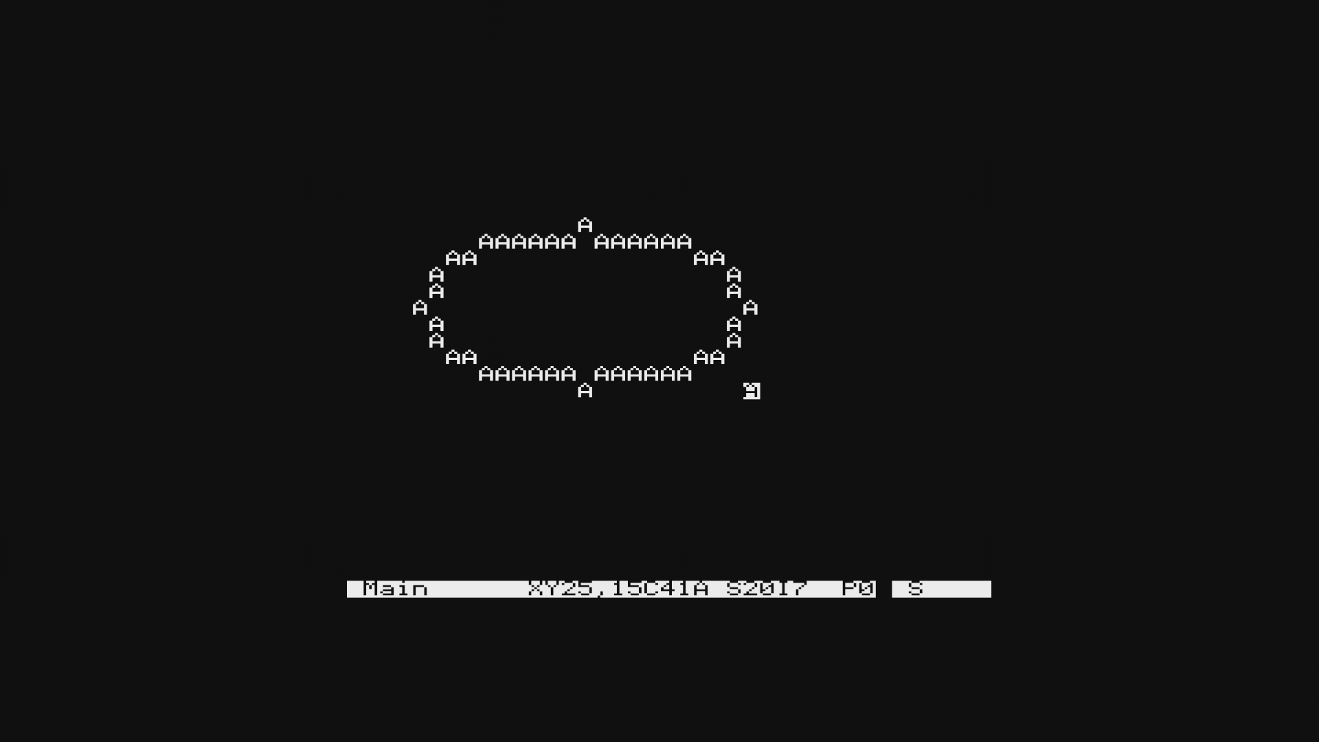 Hollow ellipse inscribed in a bounding box