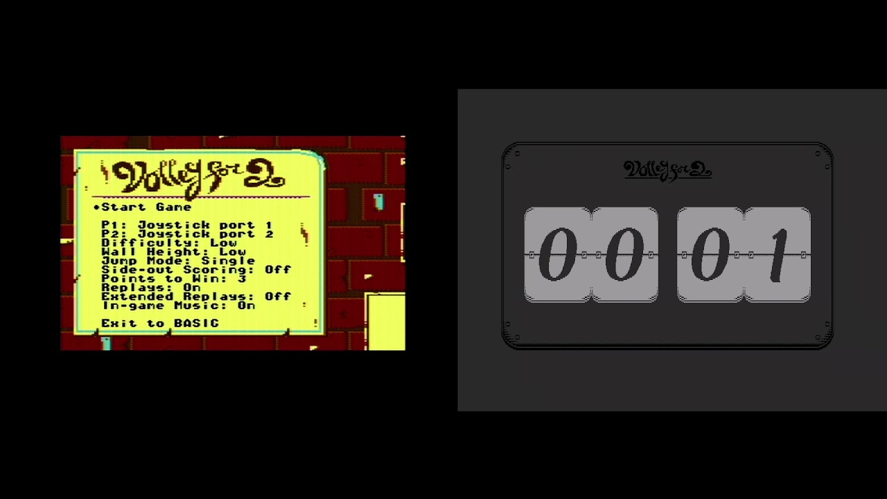 C128: Volley for Two (dual screen capture)