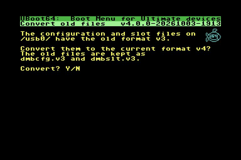 Old configuration files found at start-up