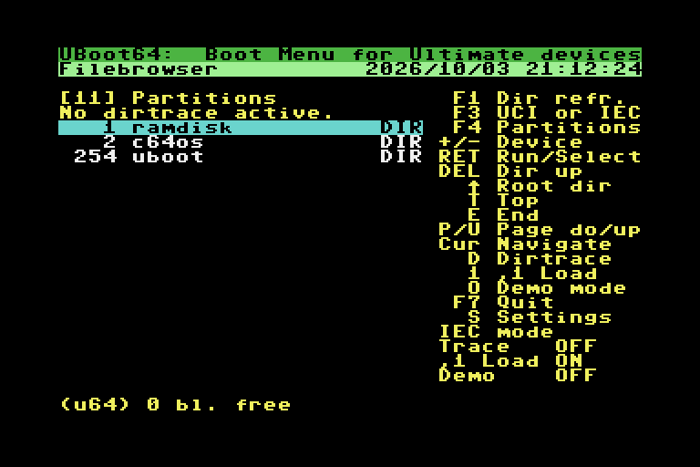 F4 on the Ultimate's SoftIEC drive: its partitions