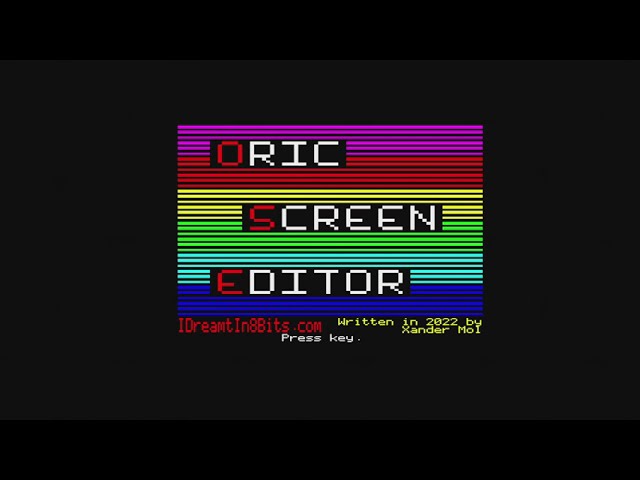 Oric: Oric Screen Editor - Filepicker demo